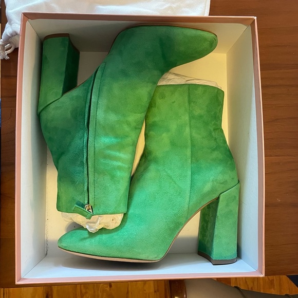 Mansur Gavriel Suede 95mm Ankle Boot - Verde - Picture 7 of 11